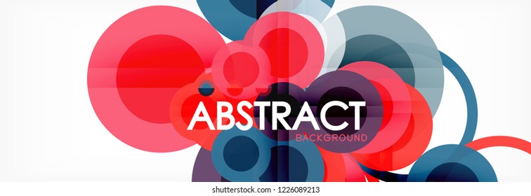Overlapping circles design background. Trendy abstract layout template for business or technology presentation or web brochure cover, wallpaper. Vector illustration