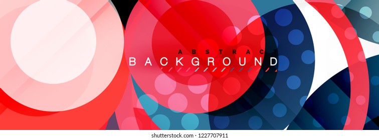 Überlappende Kreise gestalten Hintergrund. Trendy abstrakte Layout-Vorlage für Geschäfts- oder Technologiepräsentation oder Web-Broschüre Titelbild, Bildschirmhintergrund. Vektorgrafik
