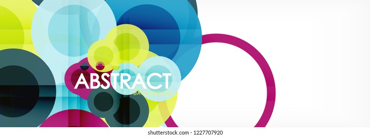 Overlapping circles design background. Trendy abstract layout template for business or technology presentation or web brochure cover, wallpaper. Vector illustration