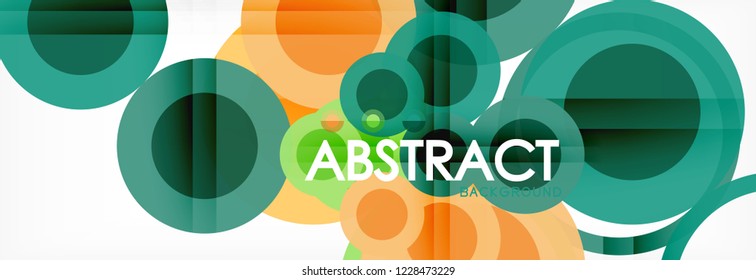 Fondo de diseño de círculos superpuestos. Plantilla de diseño abstracto de moda para presentación de negocios o tecnología o portada de folletos web, fondo de pantalla. Ilustración del vector