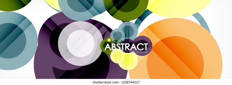 Overlapping circles design background. Trendy abstract layout template for business or technology presentation or web brochure cover, wallpaper. Vector illustration