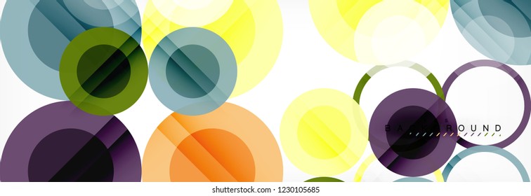 Overlapping circles design background. Trendy abstract layout template for business or technology presentation or web brochure cover, wallpaper. Vector illustration