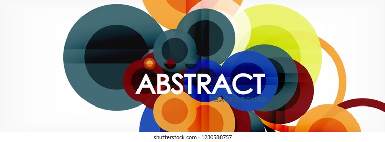 Overlapping circles design background. Trendy abstract layout template for business or technology presentation or web brochure cover, wallpaper. Vector illustration