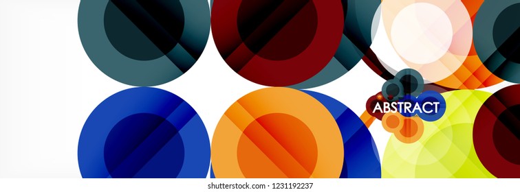 Overlapping circles design background. Trendy abstract layout template for business or technology presentation or web brochure cover, wallpaper. Vector illustration