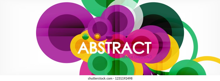 Overlapping circles design background. Trendy abstract layout template for business or technology presentation or web brochure cover, wallpaper. Vector illustration