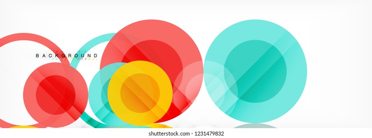 Overlapping circles design background. Trendy abstract layout template for business or technology presentation or web brochure cover, wallpaper. Vector illustration