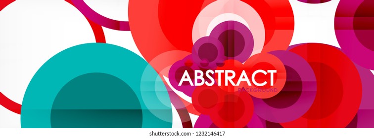 Overlapping circles design background. Trendy abstract layout template for business or technology presentation or web brochure cover, wallpaper. Vector illustration