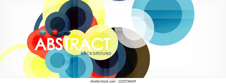 Overlapping circles design background. Trendy abstract layout template for business or technology presentation or web brochure cover, wallpaper. Vector illustration