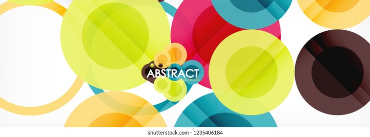 Overlapping circles design background. Trendy abstract layout template for business or technology presentation or web brochure cover, wallpaper. Vector illustration