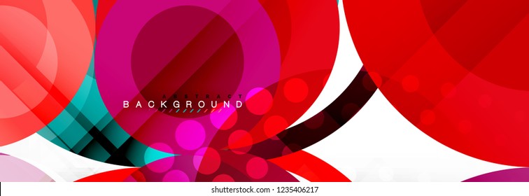 Overlapping circles design background. Trendy abstract layout template for business or technology presentation or web brochure cover, wallpaper. Vector illustration