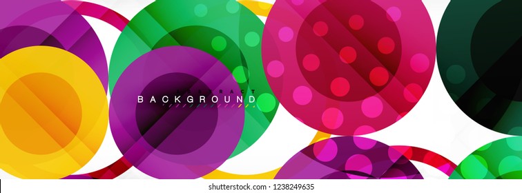 Overlapping circles design background. Trendy abstract layout template for business or technology presentation or web brochure cover, wallpaper. Vector illustration