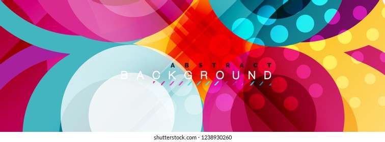 Overlapping circles design background. Trendy abstract layout template for business or technology presentation or web brochure cover, wallpaper. Vector illustration
