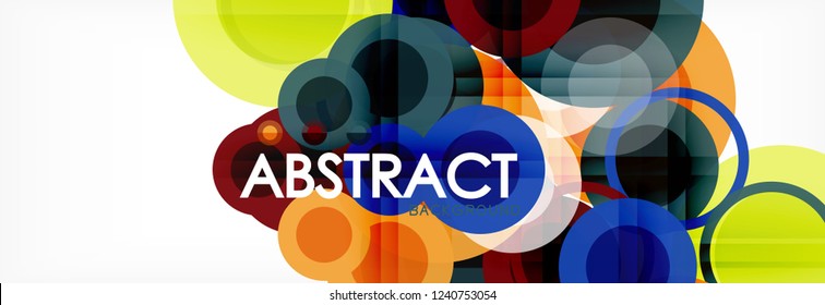 Overlapping circles design background. Trendy abstract layout template for business or technology presentation or web brochure cover, wallpaper. Vector illustration