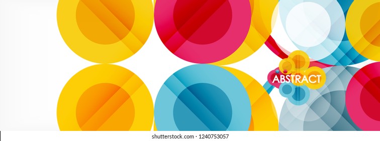 Overlapping circles design background. Trendy abstract layout template for business or technology presentation or web brochure cover, wallpaper. Vector illustration