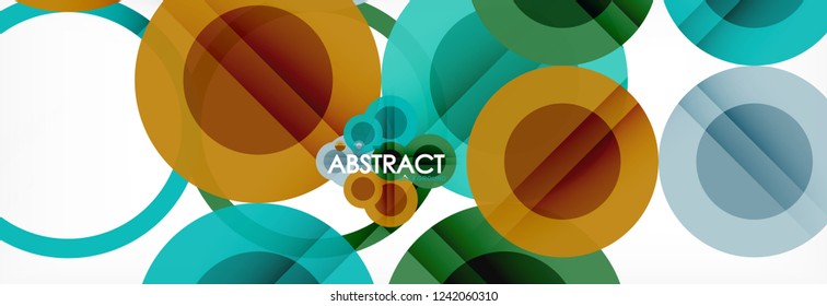 Overlapping circles design background. Trendy abstract layout template for business or technology presentation or web brochure cover, wallpaper. Vector illustration