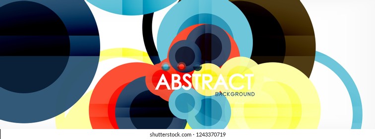 Overlapping circles design background. Trendy abstract layout template for business or technology presentation or web brochure cover, wallpaper. Vector illustration