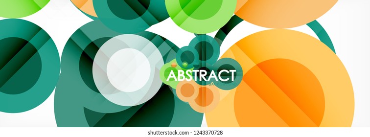 Overlapping circles design background. Trendy abstract layout template for business or technology presentation or web brochure cover, wallpaper. Vector illustration