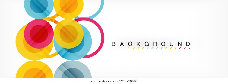Overlapping circles design background. Trendy abstract layout template for business or technology presentation or web brochure cover, wallpaper. Vector illustration