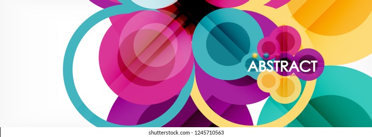 Overlapping circles design background. Trendy abstract layout template for business or technology presentation or web brochure cover, wallpaper. Vector illustration