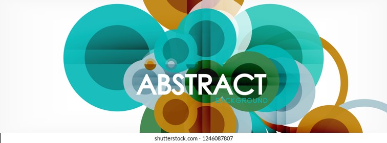 Overlapping circles design background. Trendy abstract layout template for business or technology presentation or web brochure cover, wallpaper. Vector illustration