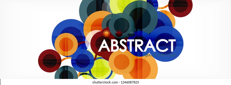 Overlapping circles design background. Trendy abstract layout template for business or technology presentation or web brochure cover, wallpaper. Vector illustration