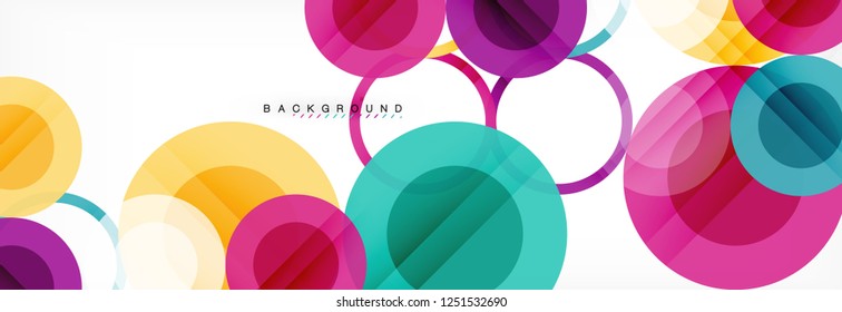 Overlapping circles design background. Trendy abstract layout template for business or technology presentation or web brochure cover, wallpaper. Vector illustration