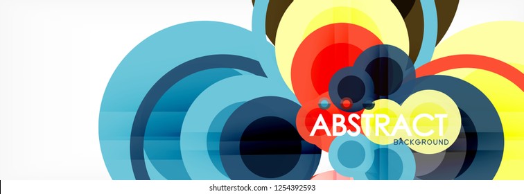 Overlapping circles design background. Trendy abstract layout template for business or technology presentation or web brochure cover, wallpaper. Vector illustration