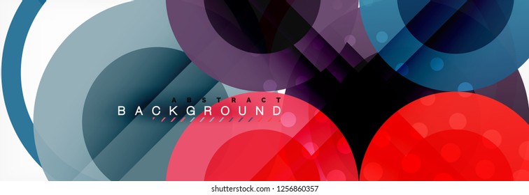 Overlapping circles design background. Trendy abstract layout template for business or technology presentation or web brochure cover, wallpaper. Vector illustration