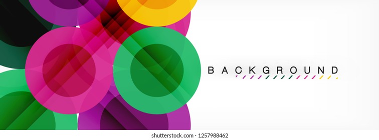 Overlapping circles design background. Trendy abstract layout template for business or technology presentation or web brochure cover, wallpaper. Vector illustration
