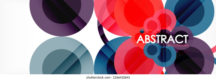 Overlapping circles design background. Trendy abstract layout template for business or technology presentation or web brochure cover, wallpaper. Vector illustration