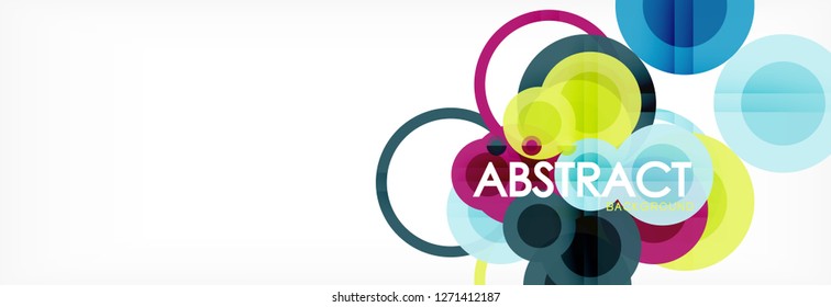 Overlapping circles design background. Trendy abstract layout template for business or technology presentation or web brochure cover, wallpaper. Vector illustration
