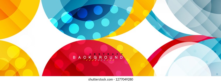 Overlapping circles design background. Trendy abstract layout template for business or technology presentation or web brochure cover, wallpaper. Vector illustration