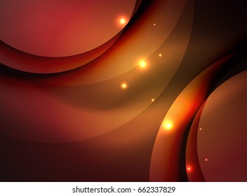 Überschneidende Kreise auf leuchtendem abstraktem Hintergrund mit leuchtenden Lichteffekten, Design-Vorlage im magischen Stil