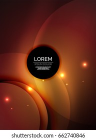 Sobreposición de círculos sobre un fondo abstracto brillante con efectos de luz brillantes, plantilla de diseño de estilo mágico