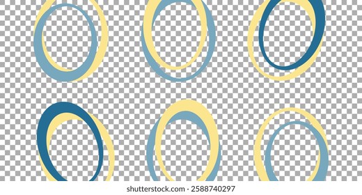 Overlapping circles and ovals in an irregular arrangement layered. vecktor