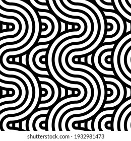 Überschneidungen, Muster für japanische Wellenmuster, Geometrisches nahtloses Muster