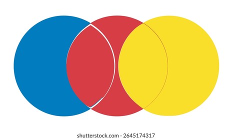 Overlapping circles represent abstract primary color concept design