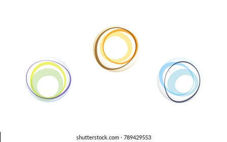 Overlapping circles rings and ovals in an irregular arrangement layered. Abstract shapes together showing unity and diversity concepts.