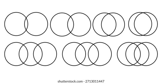 Overlapping circles in rows on