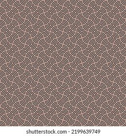 Overlapping circles seamless pattern. Geometric ornament stock vector. Round shapes background.
