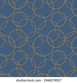 Superposición de círculos sin fisuras de patrones vectoriales en estilo abstracto. Fondo mínimo de línea. Fondo geométrico ideal para papel decorativo, envoltura, scrapbooking.