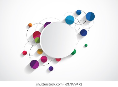 Overlapping Circles with Shadows Clean Background. Vector Illustration