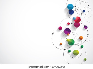 Overlapping Circles with Shadows Clean Background. Vector Illustration