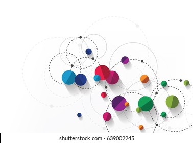 Overlapping Circles with Shadows Clean Background. Vector Illustration