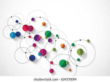 Overlapping Circles with Shadows Clean Background. Vector Illustration