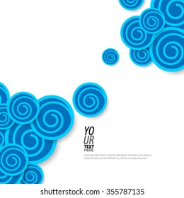 Overlapping Circles with Spiral Design Background