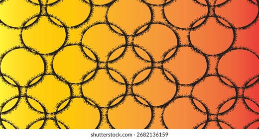 Overlapping Circles with Textured Edges on Gradient Background