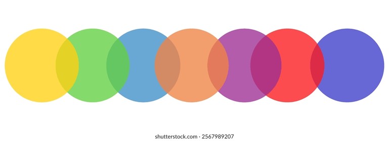  overlapping circles visualize relationships and connections. The Venn diagram includes solid and line charts for easy understanding.  circles are overlapping each other, eps10