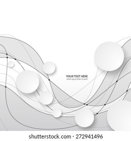 Overlapping Circles and Wave Design Background