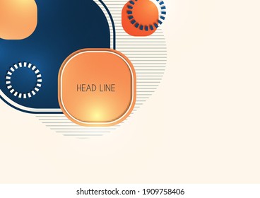 Overlapping circular squares form a geometric abstract background composition. Design template for wallpaper, banner, background, card, illustration, landing page, cover, poster, flyer. Vector 